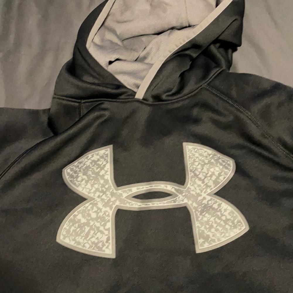 Gray and black hoodie